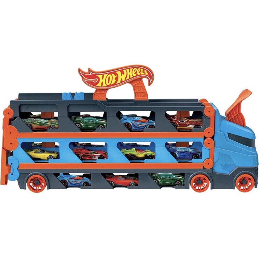 Hot Wheels City Speedway Hauler GVG37 Transforms Into 6 Ft. Long 2 Car Racetrack - Picture 15 of 16